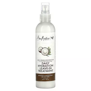 SheaMoisture, 100% кокосовое масло первого отжима, несмываемое средство для ежедневного увлажнения, 237 мл (8 жидк. Унций)