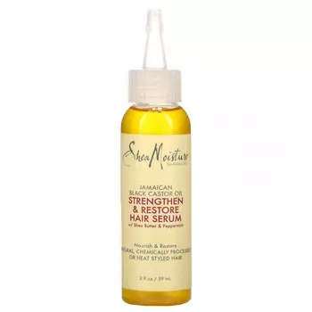 SheaMoisture, ямайское черное касторовое масло, укрепляющая и восстанавливающая сыворотка для волос, 59 мл (2 жидк. унции)