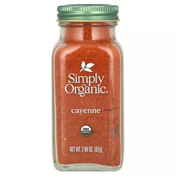 Simply Organic, кайенский перец, 82 г (2,89 унции)