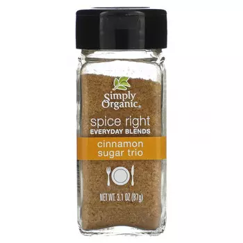 Simply Organic, Spice Right Everyday Blends, трио с корицей и сахаром, 87 г (3,1 унции)