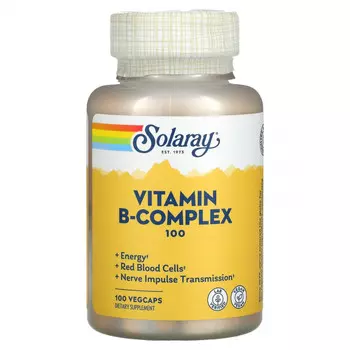 Solaray, B-комплекс 100, 100 вегетарианских капсул