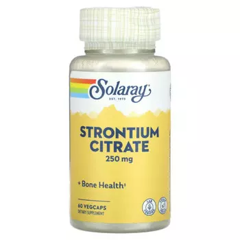 Solaray, Цитрат стронция, 250 мг, 60 вегетарианских капсул