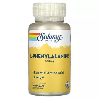 Solaray, L-фенилаланин, 500 мг, 60 растительных капсул