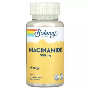 Solaray, Никотинамид, 500 мг, 100 капсул с оболочкой из ингредиентов растительного происхождения
