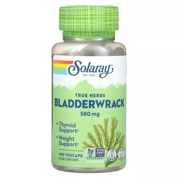 Solaray, True Herbs, Bladderwrack, 580 мг, 100 растительных капсул