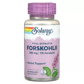 Solaray, Vital Extracts, Forskohlii, 385 мг, 60 растительных капсул