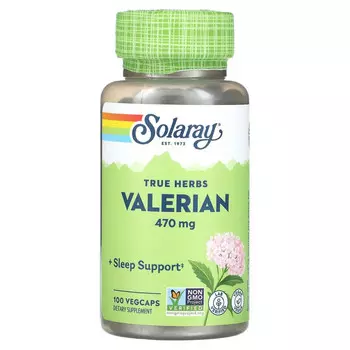 Solaray, валериана, 470 мг, 100 вегетарианских капсул