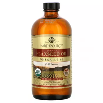 Solgar, Earth Source, органическое льняное масло, 473 мл (16 жидк. унций)