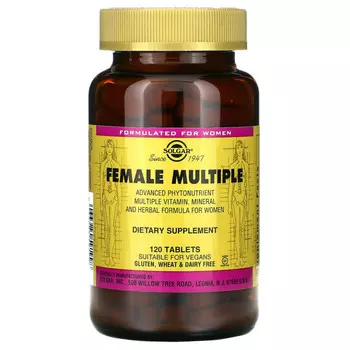 Solgar, мультивитамины для женщин, 120 таблеток