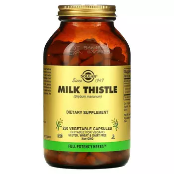 Solgar, Расторопша, 250 капсул на растительной основе