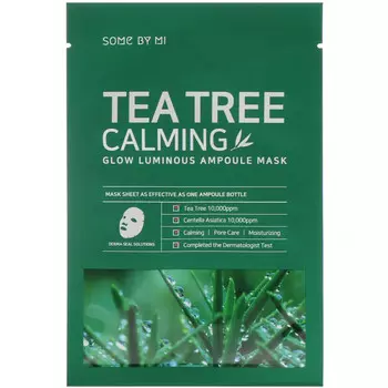 Some By Mi, успокаивающая тканевая маска с экстрактом чайного дерева для сияния кожи, 10 шт. по 25 г