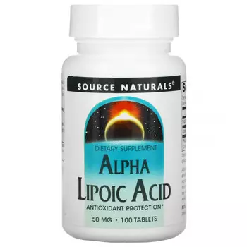 Source Naturals, Альфа-Липоевая Кислота 100 таблеток