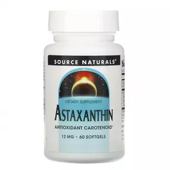 Source Naturals, астаксантин, 12 мг, 60 мягких таблеток
