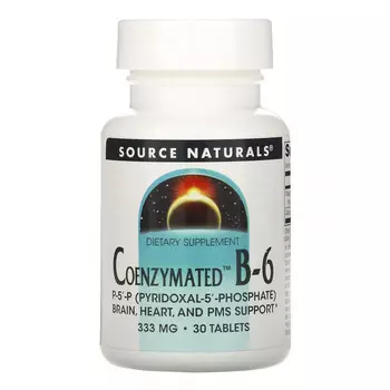 Source Naturals, ферментированный витамин B6, 333 мг, 30 таблеток