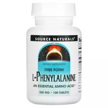 Source Naturals, L-фенилаланин, 500 мг, 100 таблеток