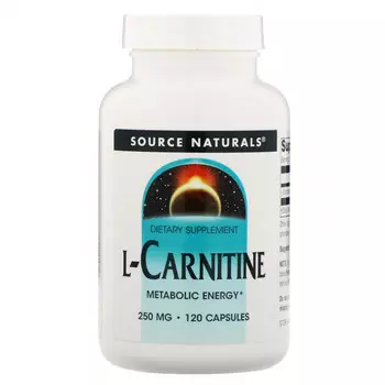 Source Naturals, L-карнитин, 250 мг, 120 капсул