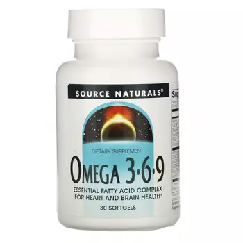 Source Naturals, Омега 3-6-9, 30 мягких таблеток