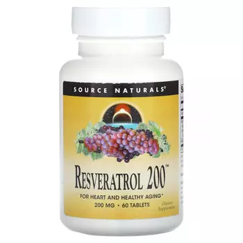 Source Naturals, Ресвератрол 200, 200 мг, 60 таблеток