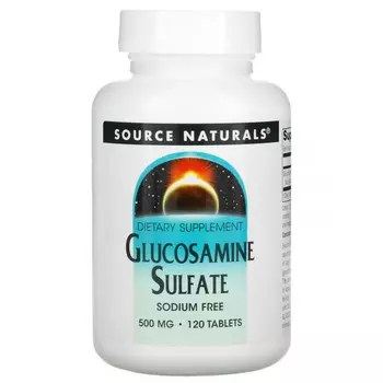 Source Naturals, Сульфат глюкозамина, без натрия, 500 мг, 120 таблеток