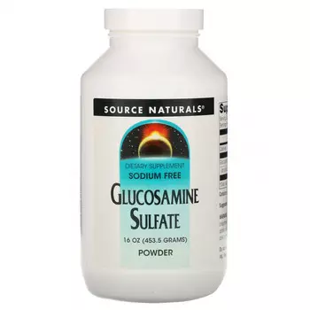 Source Naturals, Сульфат глюкозамина в порошке, без натрия, 16 унций (453.6 г)