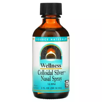 Source Naturals, Wellness, назальный спрей с коллоидным серебром, 10 част./млн, 59,14 мл (2 жидк. унции)