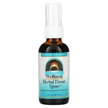 Source Naturals, Wellness, травяной спрей для горла, 2 жидкие унции (59,14 мл)