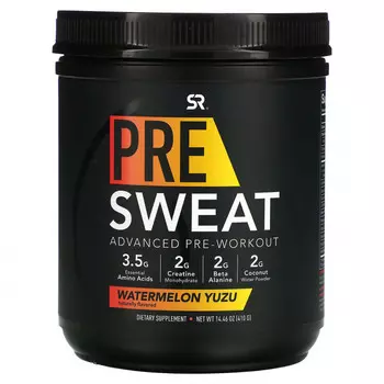Sports Research, Pre-Sweat Advanced Pre-Workout, Арбуз юдзу, 14,46 унций (410 г)