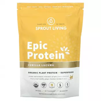 Sprout Living, Epic Protein, ваниль и лукума, 455 г (1 фунт)