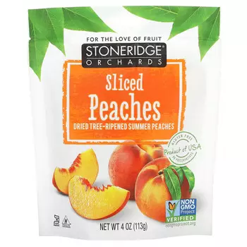 Stoneridge Orchards, Персиковые дольки, высушенные летние персики, созревшие на дереве, 113 г (4 унции)