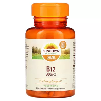 Sundown Naturals, B-12, 500 мкг, 200 таблеток