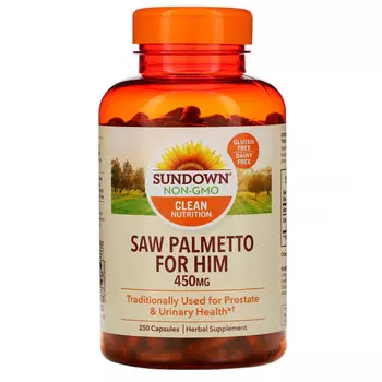 Sundown Naturals, Цельное растение, пальма сереноа, 450 мг, 250 капсул