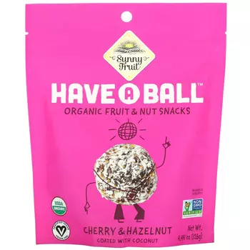 Sunny Fruit, Have A Ball, Organic Fruit & Nut Snacks, Cherry & Hazelnut, 4.44 oz ( 126 g)