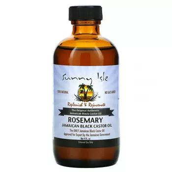 Sunny Isle, 100% натуральное ямайское черное касторовое масло с розмарином, 120 мл (4 жидк. унции)