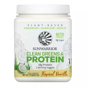 Sunwarrior, Clean Greens & Protein, тропическая ваниль, 175 г (6,17 унции)