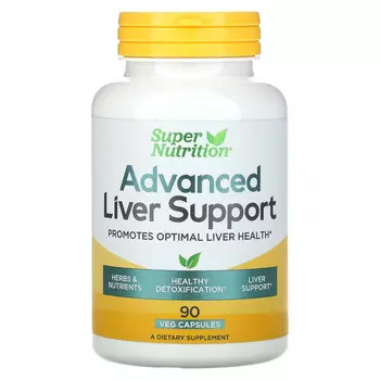 Super Nutrition, Advanced Liver Support, улучшенная поддержка печени, 90 вегетаринских капсул