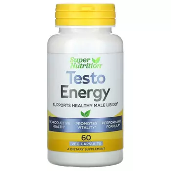 Super Nutrition, Testo Energy, 60 вегетарианских капсул