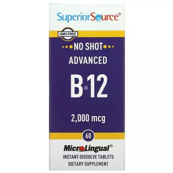 Superior Source, улучшенный витамин B12, 2000 мкг, 60 быстрорастворимых таблеток MicroLingual