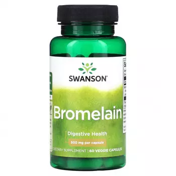 Swanson, Бромелаин, 500 мг, 60 растительных капсул
