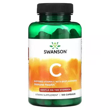 Swanson, Буферизованный витамин C с биофлавоноидами, 100 капсул