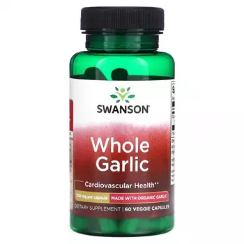 Swanson, Цельный чеснок, 700 мг, 60 растительных капсул
