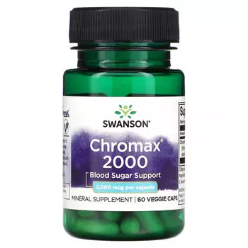 Swanson, Chromax 2000, 2000 мкг, 60 растительных капсул