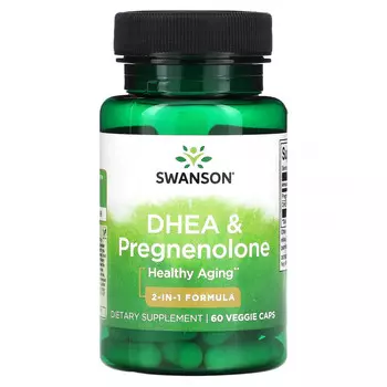 Swanson, ДГЭ и прегненолон, 60 растительных капсул