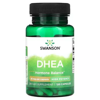 Swanson, ДГЭА, высокая эффективность, 25 мг, 120 капсул