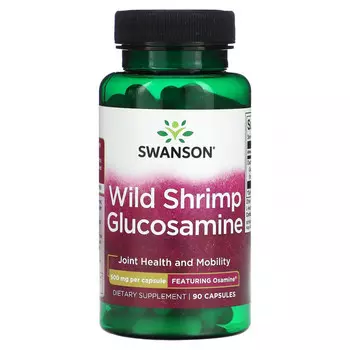 Swanson, Глюкозамин из диких креветок, 500 мг, 90 капсул