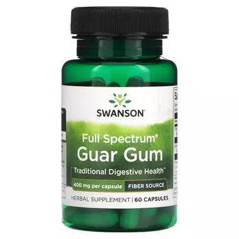 Swanson, Гуаровая камедь полного спектра, 400 мг, 60 капсул