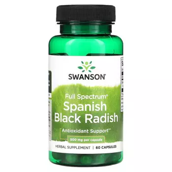 Swanson, Испанская черная редька полного спектра, 500 мг, 60 капсул