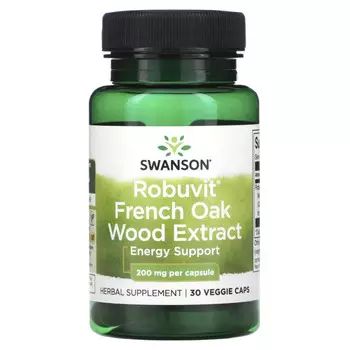 Swanson, Экстракт древесины французского дуба Robuvit, 200 мг, 30 вегетарианских капсул