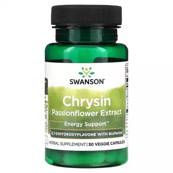 Swanson, Экстракт хризина пассифлоры, 30 растительных капсул