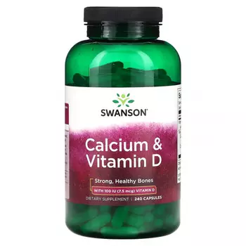 Swanson, Кальций и витамин D, 240 капсул