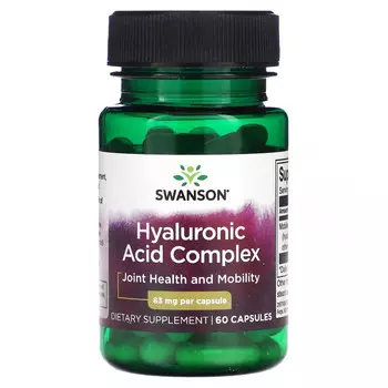 Swanson, Комплекс гиалуроновой кислоты, 83 мг, 60 капсул